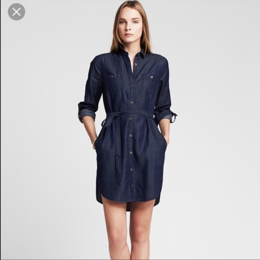 BANANA REPUBLIC Chambray Denim Dress 4